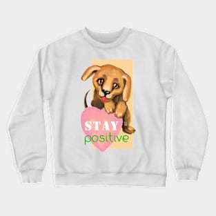 Cute dog. Baby pets. Puppy friendship love. Crewneck Sweatshirt